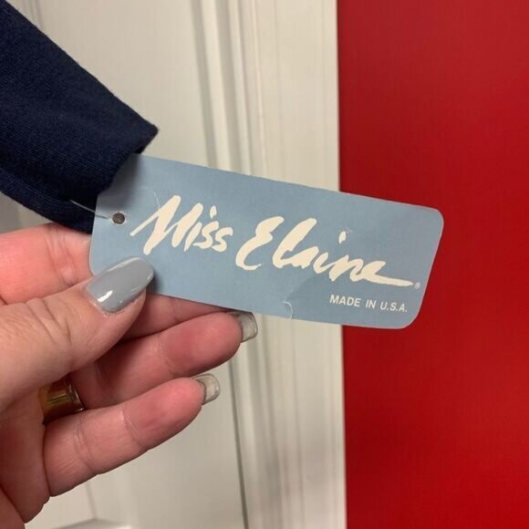 Vintage Miss Elaine Blue Velvet Turtle Neck Robe Gown sz S EUC (over siz… - Picture 3 of 5